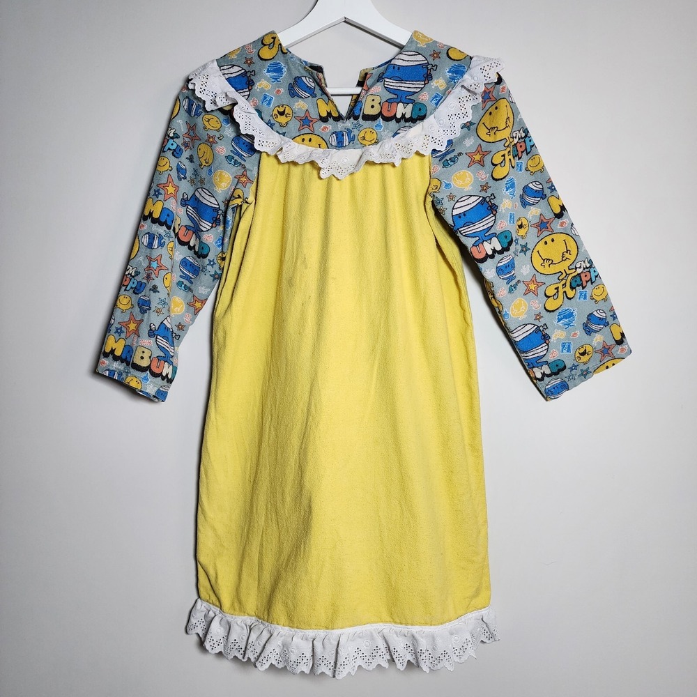 Vintage Mr Men Dress Handmade Girls‎ Size 8-10 Years 1980s *Pilling Stain READ